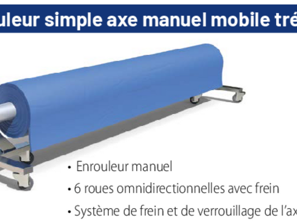 Enrouleur simple axe manuel mobile trépied