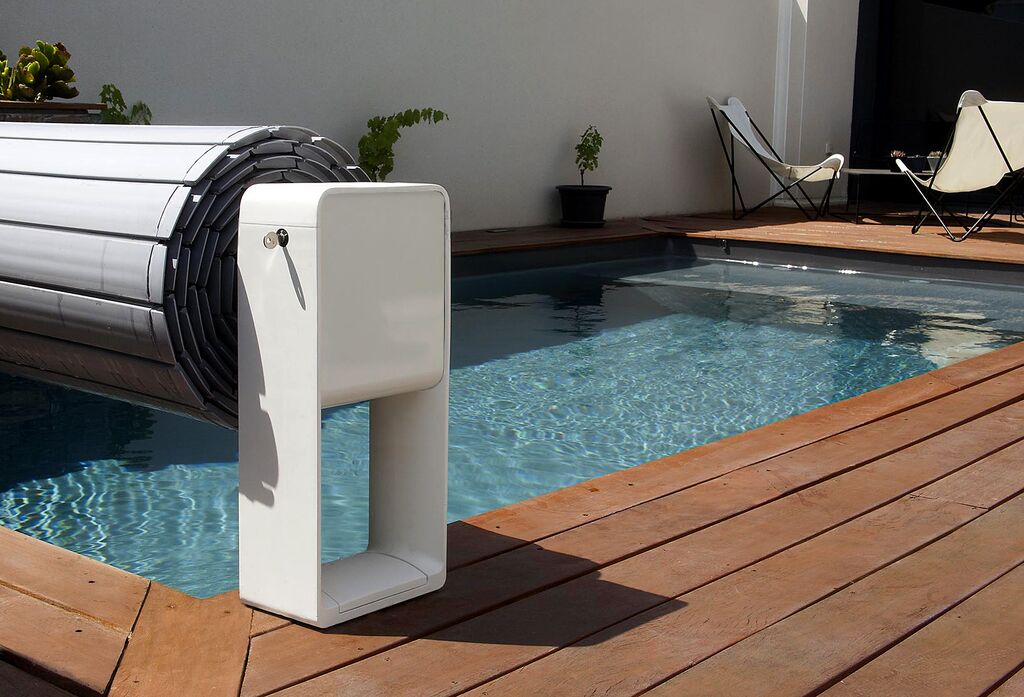 Enrouleur Octéo Blanc/Blanc — volet automatique hors-sol piscine